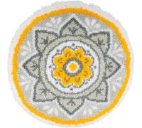 VERVACO Kit Alfombra Gancho De Pestillo Alfombras De Habitacion MANDALA DIY Manualidades Adultos Set Creativo Regalo Bordado Kit Principiantes ca. 55 x 55 cm Latch Hook Embroidery