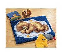 VERVACO Kit Alfombra Gancho De Pestillo Alfombras De Habitacion UN Oso DURMIENDO DIY Manualidades Adultos Set Creativo Regalo Bordado Kit Principiantes ca. 50 x 40 cm Latch Hook Embroidery