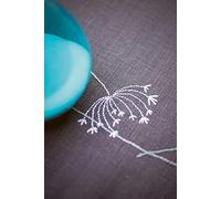 Vervaco Kit Bordado Camino De Mesa Set Completo Bordado Tela Impresa FLORES BLANCAS Decoracion Para Manualidades DIY Adultos Set Creativo Regalo ca. 38 x 138 cm Embroidery