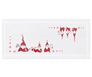 VERVACO Kit Bordado Camino De Mesa Set Completo Bordado Tela Impresa GNOMOS DE Navidad Decoracion para Manualidades DIY Adultos Set Creativo Regalo ca. 40 x 100 cm Embroidery