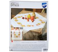 Vervaco Kit Camino De Mesa Completo Bordado Tela Impresa Hojas DE OTOÑO Decoracion para Manualidades DIY Adultos Set Creativo Regalo ca. 40 x 100 cm Embroidery, Multicolor