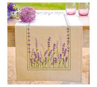 VERVACO Kit Bordado Camino De Mesa Set Completo Bordado Tela Impresa LAVANDA Decoracion Para Manualidades DIY Adultos Set Creativo Regalo ca. 35 x 95 cm Embroidery
