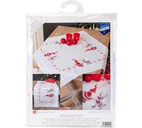 VERVACO Kit Bordado Camino De Mesa Set Completo Bordado Tela Impresa LOS Duendes DE Navidad Decoracion para Manualidades DIY Adultos Set Creativo Regalo ca. 40 x 100 cm Embroidery