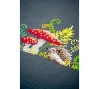 Vervaco Kit Bordado Mantel Set Completo Bordado Tela Impresa Erizo con HELECHOS Decoracion para Manualidades Principiantes Completo DIY Adultos Set Creativo Regalo ca. 80 x 80 cm Embroidery