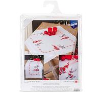 VERVACO Kit Bordado Mantel Set Completo Bordado Tela Impresa LOS Duendes DE Navidad Decoracion para Manualidades Principiantes Completo DIY Adultos Set Creativo Regalo ca. 80 x 80 cm Embroidery