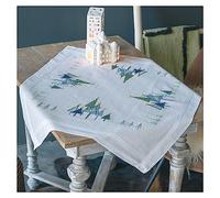 Vervaco Kit Bordado Mantel Set Completo Bordado Tela Impresa PINOS Modernos Decoracion para Manualidades Principiantes Completo DIY Adultos Set Creativo Regalo ca. 80 x 80 cm Embroidery