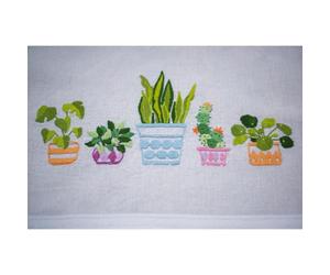 Vervaco Kit Bordado Mantel Set Completo Bordado Tela Impresa Plantas DE Interior Decoracion para Manualidades Principiantes Completo DIY Adultos Set Creativo Regalo ca. 80 x 80 cm Embroidery