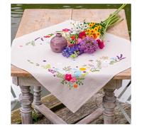 VERVACO Kit Bordado Mantel Set Completo Bordado Tela Impresa PRIMAVERA ALEGRE Decoracion Para Manualidades DIY Adultos Set Creativo Regalo ca. 72 x 72 cm Embroidery