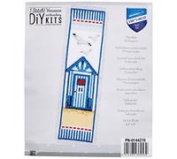 VERVACO Kit Bordado Punto De Cruz Contado Marcapáginas Manualidades Cabina DE Playa Set Completo De Bordado para Principiantes Regalo para Amante De Libros ca. 6 x 20 cm Cross Stitch