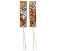 Vervaco Kit Bordado Punto De Cruz Contado Marcapáginas Manualidades juego de 2 BUHOS CON PLUMAS Set Completo De Bordado Para Principiantes Regalo Para Amante De Libros ca. 6 x 20 cm Cross Stitch