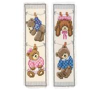 Vervaco Kit Bordado Punto De Cruz Contado Marcapáginas Manualidades juego de 2 OSOS DE NACIMIENTO Set Completo De Bordado Para Principiantes Regalo Para Amante De Libros ca. 6 x 20 cm Cross Stitch