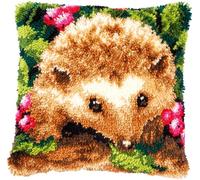 Vervaco Kit Cojin Gancho De Pestillo Cojin Decorativo ERIZO DIY Manualidades Adultos Set Creativo Regalo Bordado Kit Principiantes ca. 40 x 40 cm Latch Hook Embroidery