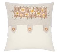 Vervaco Kit Coussin au Point compté Fleurs de Vanille, écru, ca. 40 x 40 cm / 16" x 16"