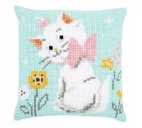 Vervaco Kit de cojín de Punto de Cruz: Disney: Aristocats Marie, Poliéster,Lienzo, écru, 40 x 40 cm