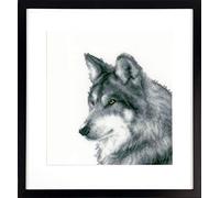 Vervaco Kit de Punto de Cruz, diseño de Lobo, Algodón, Blanc, 15 x 18cm