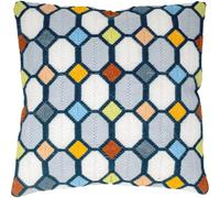 VERVACO Kit De Punto Largo DIY Cojin Decorativo Sofa AJEDREZADO Creativo Regalo Bordado Kit Principiantes Manualidades Adultos Creativas ca. 40 x 40 cm Long Stitch Embroidery