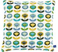 VERVACO Kit De Punto Largo DIY Cojin Decorativo Sofa FLORES Creativo Regalo Bordado Kit Principiantes Manualidades Adultos Creativas ca. 40 x 40 cm Long Stitch Embroidery