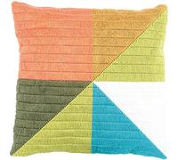 VERVACO Kit De Punto Largo DIY Cojin Decorativo Sofa TRIÁNGULOS COLORIDOS Creativo Regalo Bordado Kit Principiantes Manualidades Adultos Creativas ca. 40 x 40 cm Long Stitch Embroidery