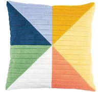 VERVACO Kit De Punto Largo DIY Cojin Decorativo Sofa TRIÁNGULOS COLORIDOS Creativo Regalo Bordado Kit Principiantes Manualidades Adultos Creativas ca. 40 x 40 cm Long Stitch Embroidery
