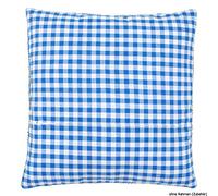 Vervaco Kit Dorso De Cojín con Cremallera Cuadros Azules Y Blancos Accesorios De Punto De Cruz ca. 45 x 45 cm Telas Costura Parte Trasera para Cojín Manualidades Adultos Decoracion Bordar Kit