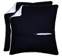 VERVACO Kit Dorso De Cojín con Cremallera NEGRO SET DE 2 Accesorios De Punto De Cruz ca. 45 x 45 cm Telas Costura Parte Trasera Para Cojín Manualidades Adultos Decoracion Bordar Kit