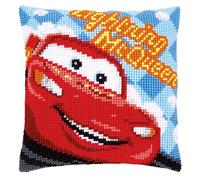 Vervaco - Kit para cojín de Punto de Cruz, diseño de Rayo Mcqueen, Multicolor, 40 x 40 cm