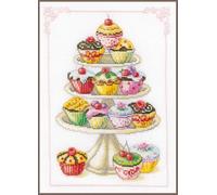 VERVACO - Kit para Cuadro de Punto de Cruz, diseño de Cupcakes, Multicolor (20028.349)