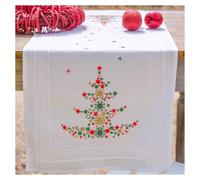 VERVACO Kit Punto Cruz Camino De Mesa Kit Completo Bordado Tela Impresa ÁRBOL NAVIDEÑO Decoracion Para Manualidades Principiantes Completo DIY Adultos Set Creativo Regalo ca. 40 x 100 cm Embroidery