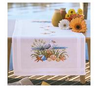 Vervaco Kit Punto Cruz Camino De Mesa Kit Completo Bordado Tela Impresa BRISA MARINA Decoracion Para Manualidades Principiantes Completo DIY Adultos Set Creativo Regalo 40 x 100 cm Embroidery