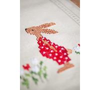 VERVACO Kit Punto Cruz Camino De Mesa Kit Completo Bordado Tela Impresa CONEJOS DE PASCUA Decoracion Para Manualidades Principiantes Completo DIY Adultos Set Creativo Regalo ca. 40 x 100 cm