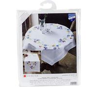 VERVACO Kit Punto Cruz Camino De Mesa Kit Completo Bordado Tela Impresa Las VIOLETAS MÁS Hermosas Decoracion para Manualidades Principiantes Completo DIY Adultos Set Creativo Regalo ca. 40 x 100 cm