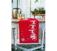 Vervaco Punto Cruz Camino De Mesa Kit Bordado Tela Impresa Trineo Decoracion para Manualidades Principiantes Completo DIY Adultos Set Creativo Regalo ca. 30 x 105 cm Embroidery, Algodón, Multicolor