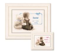 VERVACO Punto De Cruz Bebe Nacimiento Regalos DIY Completo Oso Teddy Creativo Manualidades Creatividad Adultos Decoracion Pared Bordar Kit Principiantes ca. 26 x 18 cm Cross Stitch, Cotton, Multicolor