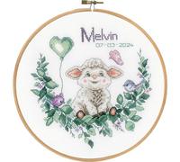Vervaco Kit Punto De Cruz Bebe Nacimiento Regalos DIY Completo OVEJACreativo Manualidades Creatividad Adultos Decoracion Pared Bordar Kit Principiantes ca. 20 x 20 cm Cross Stitch