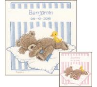 Vervaco Kit Punto De Cruz Bebe Nacimiento Regalos DIY Completo PALOMITAS NACIMIENTO Creativo Manualidades Creatividad Adultos Decoracion Pared Bordar Kit Principiantes ca. 20 x 23 cm Cross Stitch