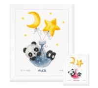 VERVACO Kit Punto De Cruz Bebe Nacimiento Regalos DIY Completo PANDA DURMIENTE Creativo Manualidades Creatividad Adultos Decoracion Pared Bordar Kit Principiantes ca. 27 x 34 cm Cross Stitch