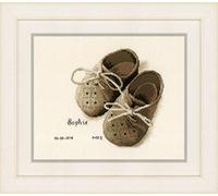 VERVACO Kit Punto De Cruz Bebe Nacimiento Regalos DIY Completo Primeros Zapatos Creativo Manualidades Creatividad Adultos Decoracion Pared Bordar Kit Principiantes ca. 19 x 18 cm Cross Stitch