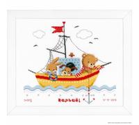 Vervaco Kit Punto De Cruz Bebe Nacimiento Regalos DIY Completo VELERO Creativo Manualidades Creatividad Adultos Decoracion Pared Bordar Kit Principiantes ca. 36 x 33 cm Cross Stitch