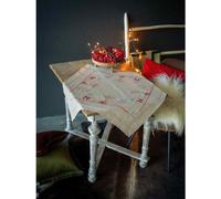 Vervaco kit punto de cruz estampado mantel "Reno con espíritu navideño", 80x80cm