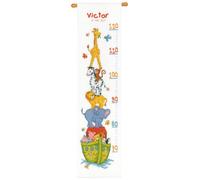 VERVACO Kit Punto De Cruz Medidor De Altura para Niños EL Arca DE NOÉ Regalos DIY Completo Creativo Manualidades Creatividad Adultos Decoracion Pared Bordar Kit Principiantes ca. 18 x 70 cm