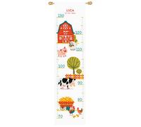 Vervaco Kit Punto De Cruz Medidor De Altura Para Niños EN LA GRANJA Regalos DIY Completo Creativo Manualidades Creatividad Adultos Decoracion Pared Bordar Kit Principiantes ca. 18 x 70 cm
