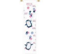 VERVACO Kit Punto De Cruz Medidor De Altura Para Niños HOLA PINGÜINO Regalos DIY Completo Creativo Manualidades Creatividad Adultos Decoracion Pared Bordar Kit Principiantes ca. 18 x 70 cm