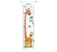 VERVACO Kit Punto De Cruz Medidor De Altura para Niños Jirafa Regalos DIY Completo Creativo Manualidades Creatividad Adultos Decoracion Pared Bordar Kit Principiantes ca. 18 x 70 cm