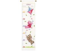 VERVACO Kit Punto De Cruz Medidor De Altura para Niños Popcorn Y Cometa Regalos DIY Completo Creativo Manualidades Creatividad Adultos Decoracion Pared Bordar Kit Principiantes ca. 18 x 70 cm