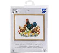 Vervaco Kits De Punto De Cruz Contado Cuadros Decoracion DIY Creativo Kit GALLO Y POLLITOS Manualidades Arte De Pared Bordar Kit Principiantes Regalo ca. 32 x 26 cm Cross Stitch Embroidery