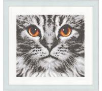 VERVACO Kits De Punto De Cruz Contado Cuadros Decoracion DIY Creativo KitPrimer plano de un gato Manualidades Arte De Pared Bordar Kit Principiantes Regaloca. 23 x 21 cm Cross Stitch Embroidery