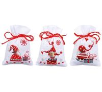 Vervaco kräu tertüt Chen gnomo, Juego de 3, Cruz Cruz, algodón, Multicolor, 8 x 12 x 0,3 cm, 3 Unidades de Medida