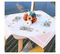VERVACO Mantel Para Bordar Punto De Cruz Completo Bordado Tela Impresa BRISA MARINA Decoracion Para Manualidades DIY Adultos Set Ocio Creativo Regalo 80 x 80 cm Cross Stitch Embroidery
