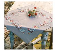VERVACO Mantel Para Bordar Punto De Cruz Completo Bordado Tela Impresa Gnomos Decoracion Para Manualidades DIY Adultos Set Ocio Creativo Regalo ca. 72 x 72 cm Cross Stitch Embroidery