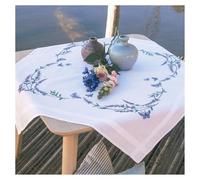 VERVACO Mantel Para Bordar Punto De Cruz Completo Bordado Tela Impresa LAVANDA Y MARIPOSAS Decoracion Para Manualidades DIY Adultos Set Ocio Creativo Regalo 80 x 80 cm Cross Stitch Embroidery